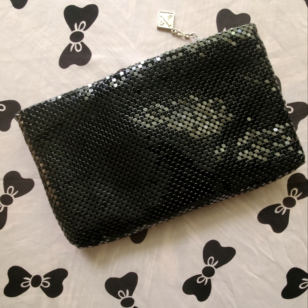Vintage black clutch Whitting and Davis international